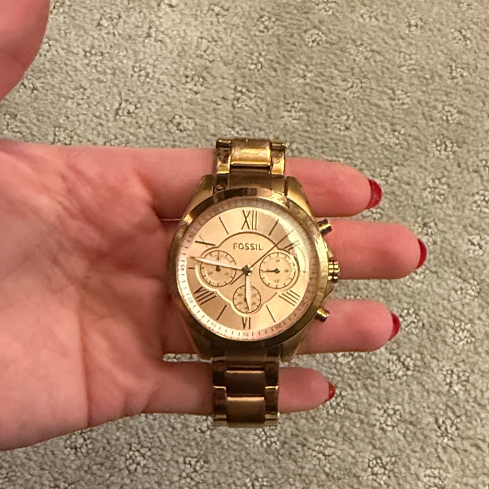 Fossil Gold-Tone Chronograph Watch